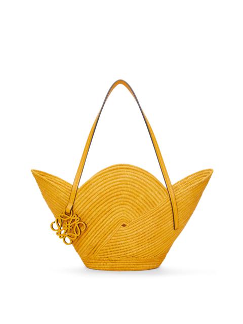 Loewe Petal basket bag in raffia and calfskin