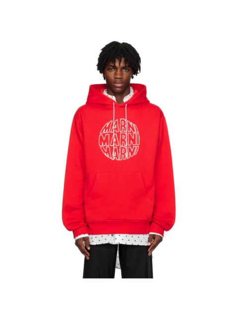 Marni Red Printed Hoodie