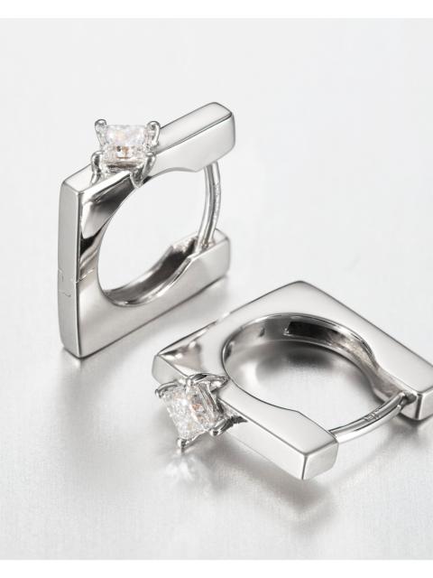JENNY BIRD 10K Princess Cut Diamond Huggie Earrings