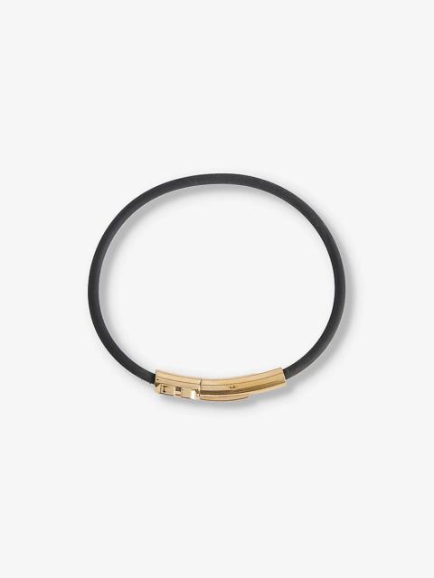 Logo-hardware leather bracelet
