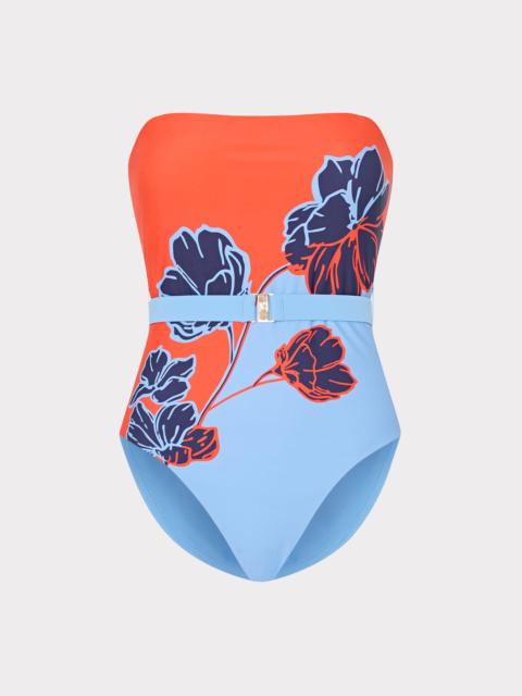 MILLY Skewed Petal Strapless One Piece