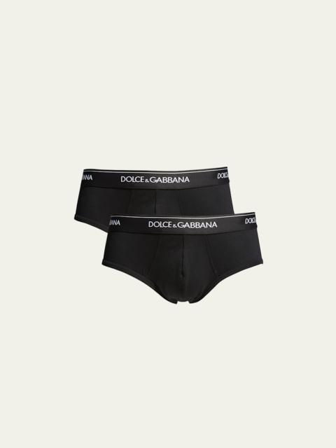 Dolce & Gabbana Men's Two-Pack Jersey Stretch Logo Briefs