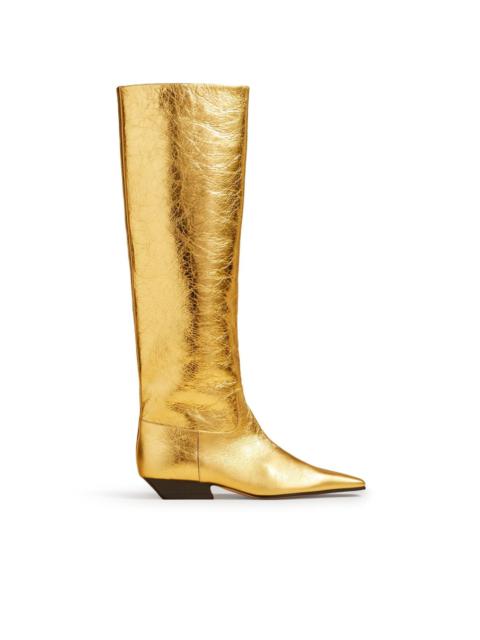 KHAITE The Marfa metallic leather boots