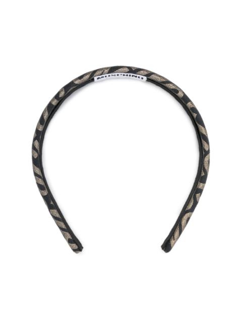 Moschino metallic logo-print hairband