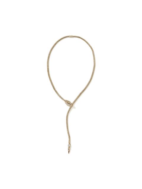 JOHN HARDY Naga Y Necklace, Gold, Diamonds, 4.4MM