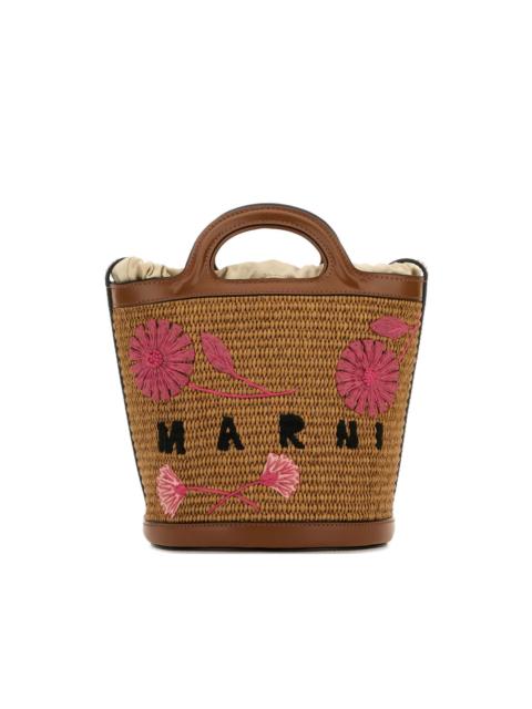 Marni small Tropicalia flower-embroidered bucket bag