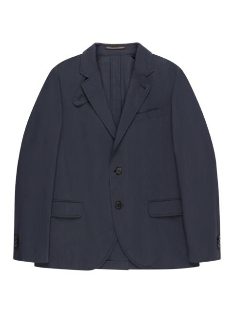 SLOWEAR Men's Canvas Single-Breasted Blazer - Dark Blue