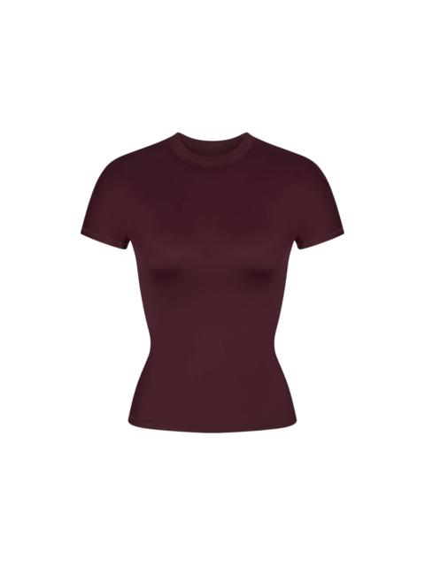 Nike x SKIMS Women's Shine Short Sleeve Mock Neck Top Currant
