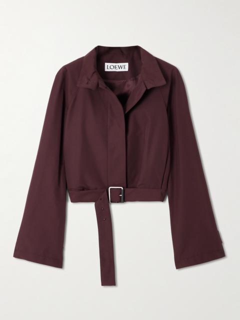 Belted Cotton-blend Shell Jacket