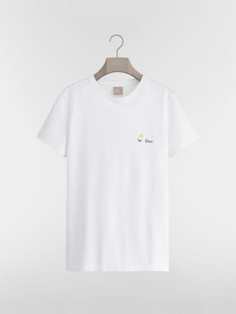Dior T-Shirt with Daisy Embroidery, Regular Fit