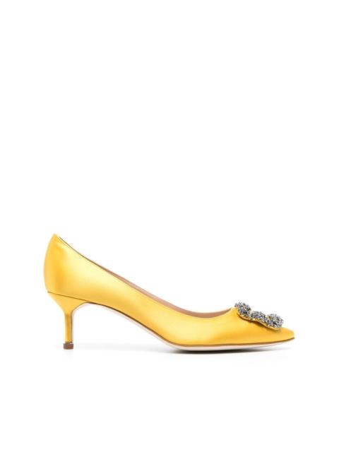 Manolo Blahnik 50mm Hangisi crystal buckle pumps
