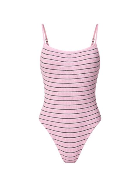 bond-eye striped swimsuit