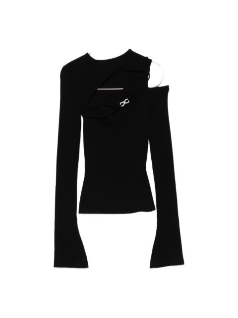 MACH & MACH cut-out bell-sleeve blouse