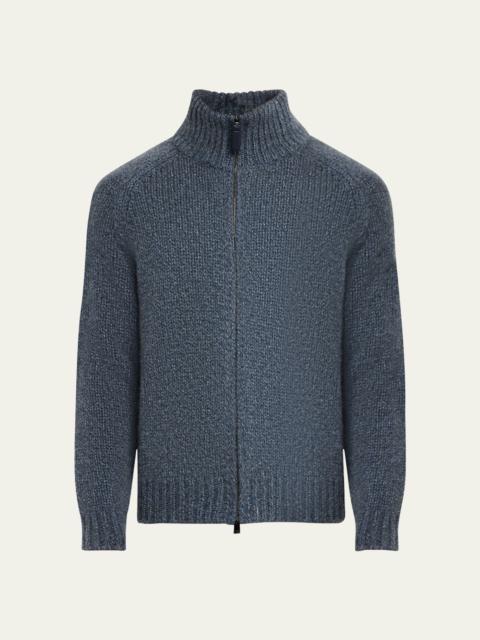 Brioni Men's Cashmere Mouline Zip Sweater