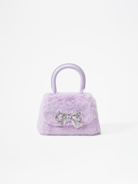 self-portrait Lilac Fluffy Bow Micro Bag