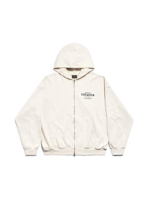 BALENCIAGA Erewhon® Los Angeles Zip-up Hoodie Medium Fit in Beige/black