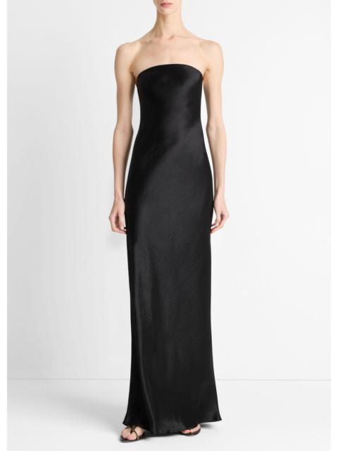 Vince Satin Strapless Maxi Dress