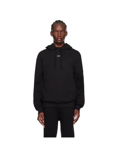HUGO Black Bonded Hoodie