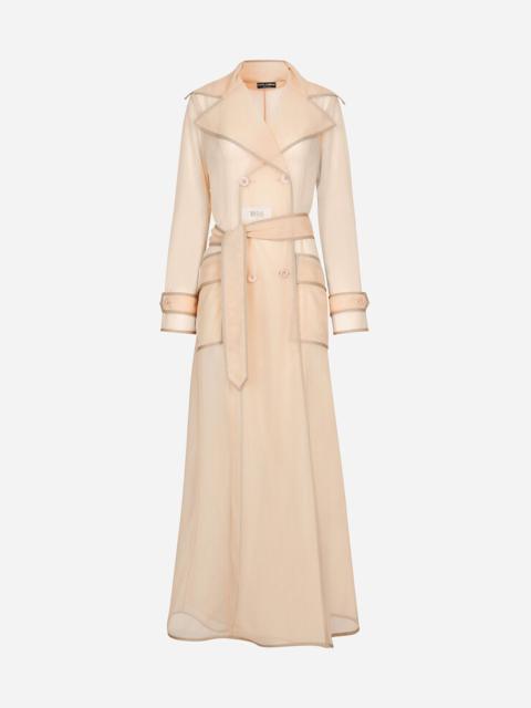 Marquisette trench coat with belt
