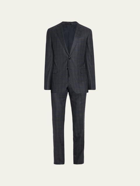 GIORGIO ARMANI Men's Blurred Plaid G Line Two-Piece Suit