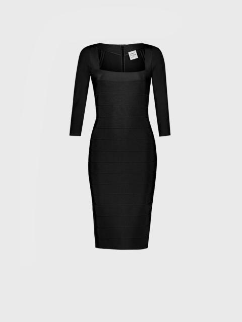 HERVE LEGER SQUARE NECK ICON DRESS