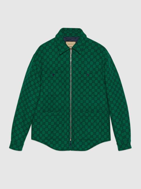GUCCI GG wool flannel padded overshirt