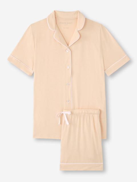 Derek Rose Women's Short Pajamas Lara Micro Modal Stretch Cream