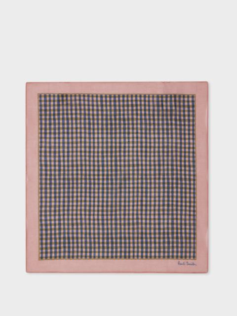 Paul Smith Pink Gingham Check Pocket Square