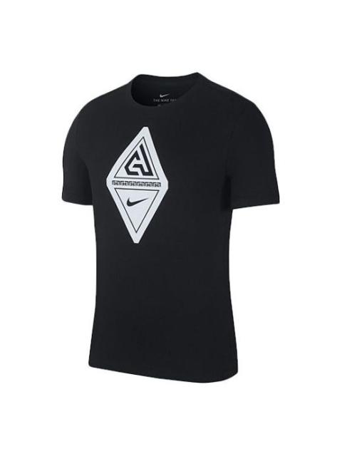 Nike Nike FREAK Alphabet Basketball Training Sports Breathable Short Sleeve Black BV8268-010