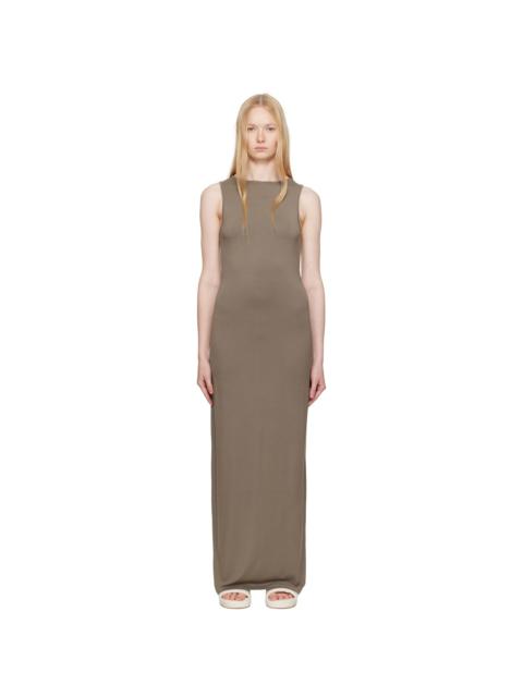 SKIMS Taupe Smooth Layers Long Boat Neck Maxi Dress