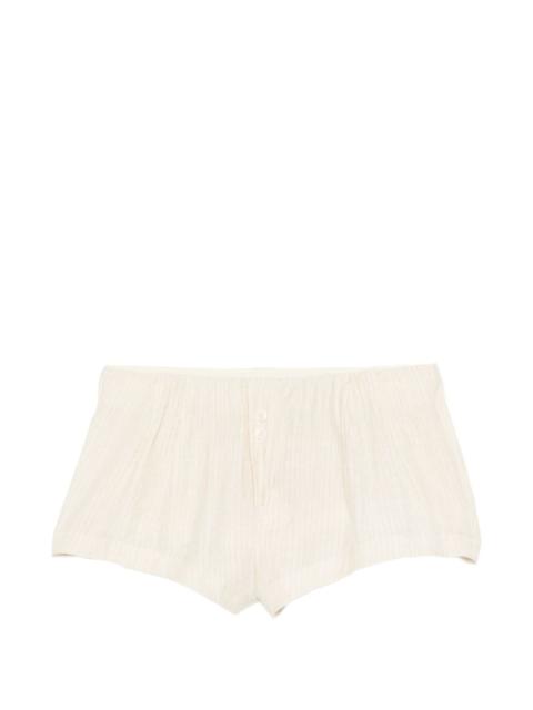 OPEN YY Tab logo-patch mini shorts
