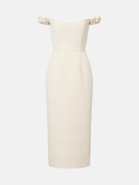markarian Bridal Amina wool-blend jacquard midi dress