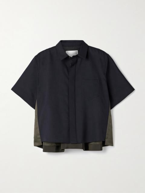 sacai Paneled Cotton And Shell Shirt