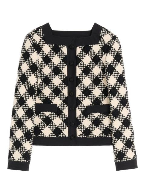 damier tweed trim blazer