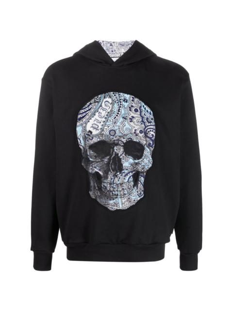 Paisley Skull long-sleeve hoodie