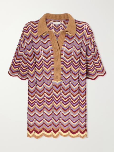FAITHFULL Luis Striped Cotton-blend Knitted Polo