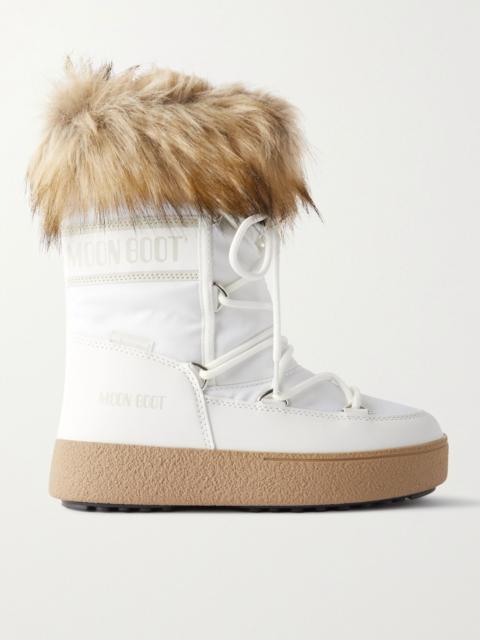 MOON BOOT LTrack Monaco faux fur-trimmed shell and faux leather snow boots White