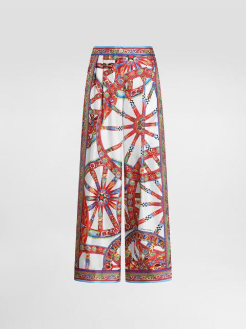 Dolce & Gabbana Carretto-print silk twill vanity trousers