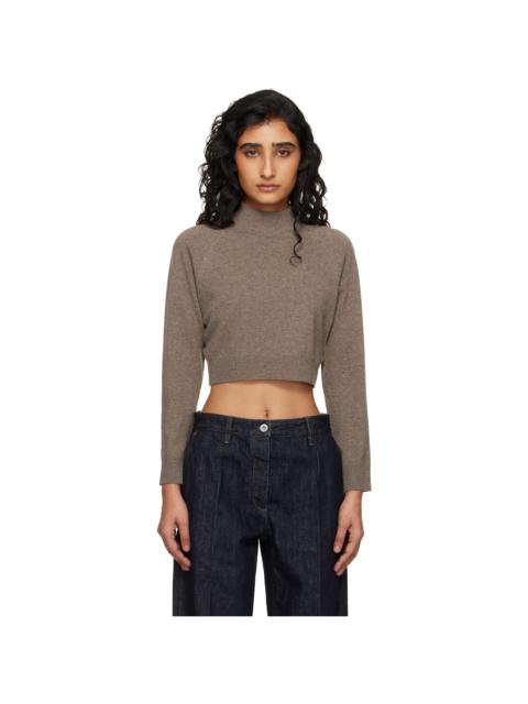 Jil Sander Brown LS Crop Sweater