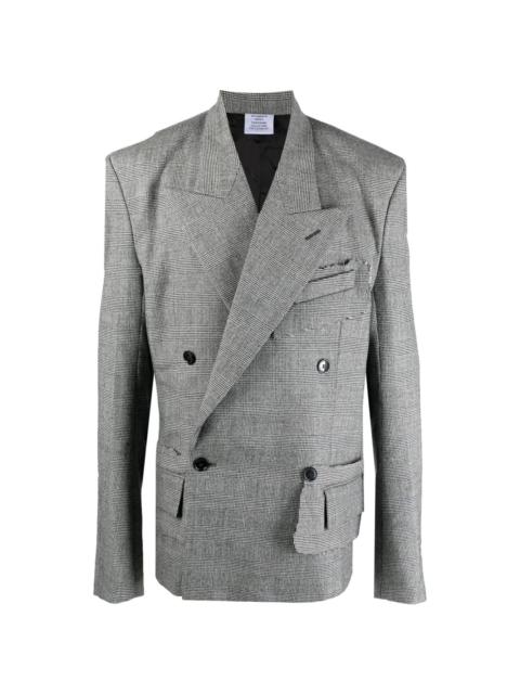 plaid-check pattern blazer