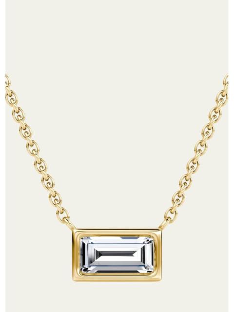 VRAI 14K Yellow Gold Bezel Lab Grown Diamond Necklace, 18"L, 0.5tcw