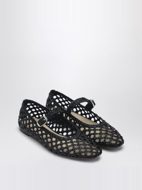 LE MONDE BÉRYL WOVEN MARY JANE BALLERINA BLACK