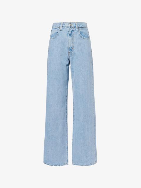 SLVRLAKE Grace Five-Pockets Wide-Leg Mid-Rise Denim Jeans