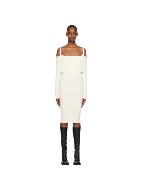 ANDREĀDAMO Off-White Long Sleeve Midi Dress