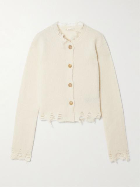 HAIKURE Jill distressed knitted cardigan White