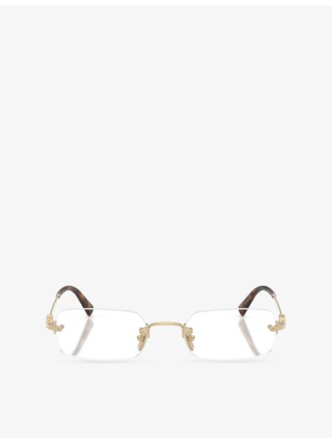 Miu Miu MU 50YV Rectangle-Frame Metal Optical Glasses