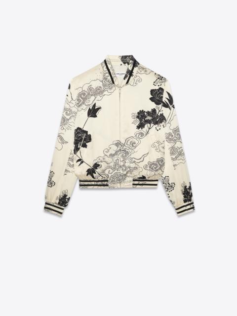 SAINT LAURENT teddy jacket in printed satin