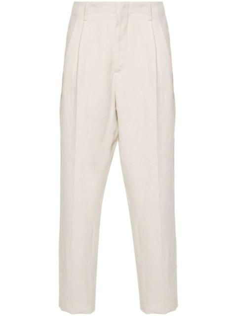 LARDINI Eqatos linen tapered trousers