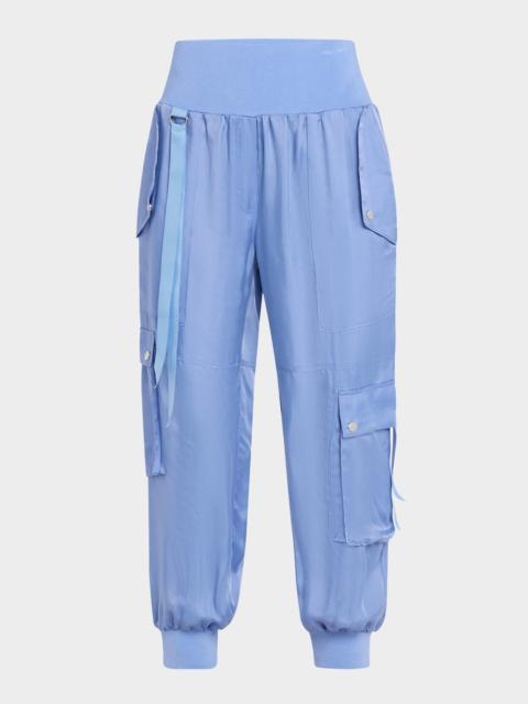 Cinq à Sept Harmony Satin Cargo Jogger Pants
