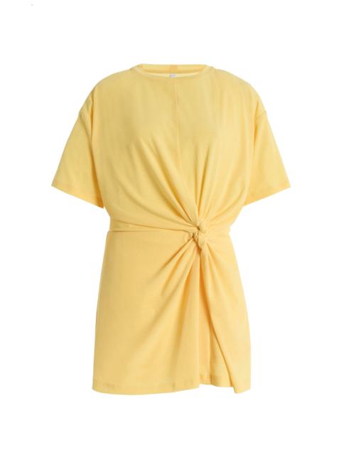 SIGNIFICANT OTHER Carrey Twisted Jersey Mini T-Shirt Dress yellow